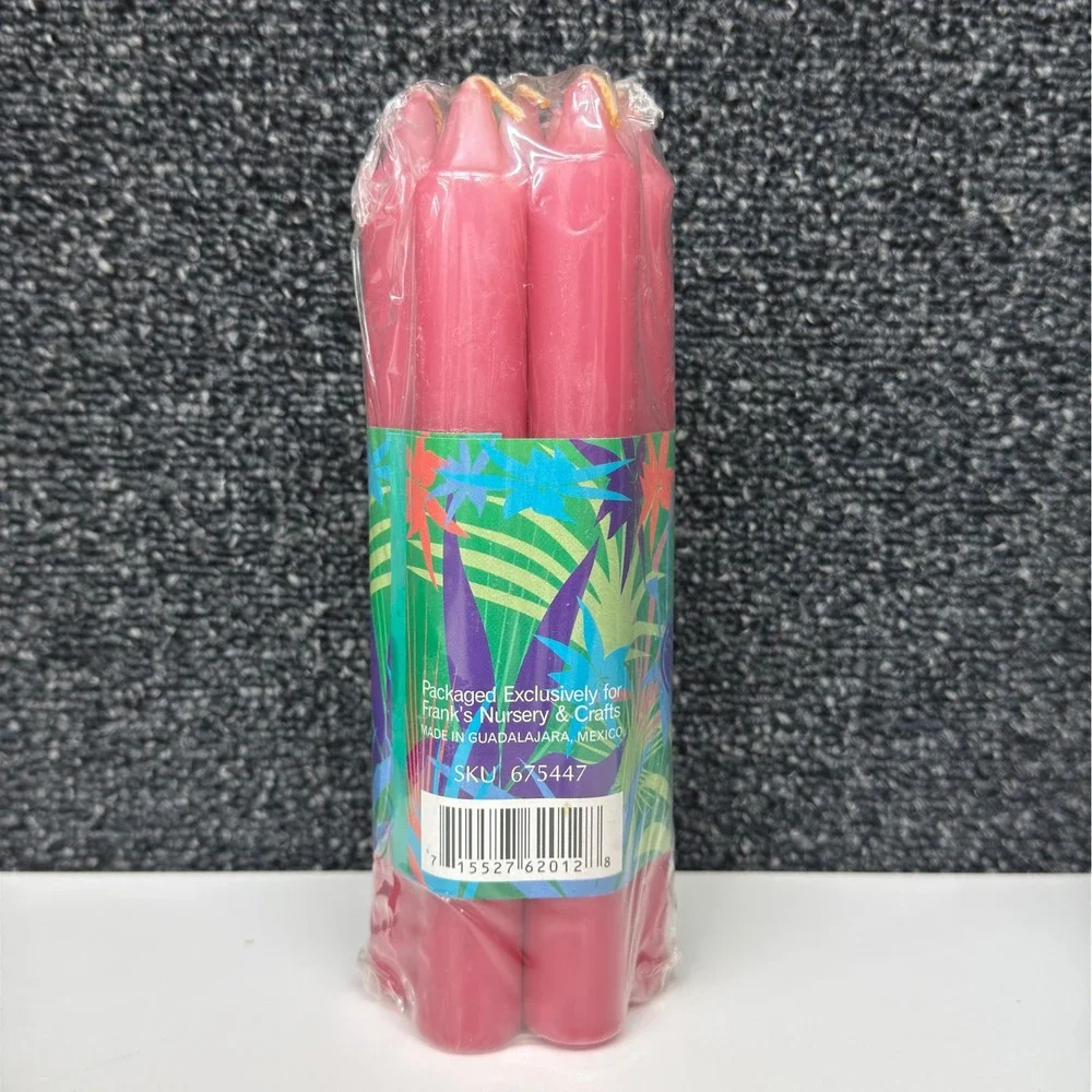 Vintage Home Decor Taper Candles 7‎ Inch Pink and Teal 7 Packs Frank's Nursery